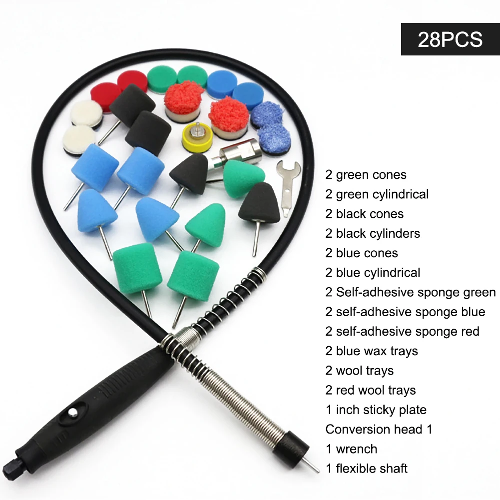 Mini Polishing Machine Car Detailing Drill with Polish Pads Sponge Flexible Shaft Buffing Wheels Kit Auto Polisher Machine Set
Mini Polishing Machine Car Detailing Drill with Polish Pads Sponge Flexible Shaft Buffing Wheels Kit Auto Polisher Machine Set
