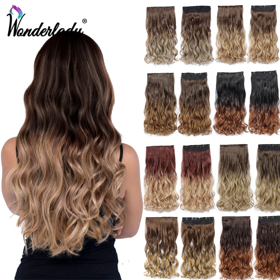 WonderLady Ombre Black Brown Long Synthetic Wavy Hairstyles Clip In Hair Extensions 22Inch 5 Clips On One Piece Women Hairpieces
WonderLady Ombre Black Brown Long Synthetic Wavy Hairstyles Clip In Hair Extensions 22Inch 5 Clips On One Piece Women Hairpieces