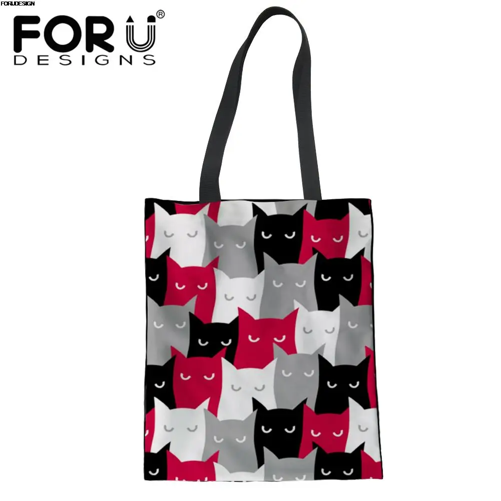 FORUDESIGNS Fashion Cats Cartoon Pattern Female Linen Tote Bag Women Casual Shopper Bag Lightweight Foldable Grocery Bag 2021
FORUDESIGNS Fashion Cats Cartoon Pattern Female Linen Tote Bag Women Casual Shopper Bag Lightweight Foldable Grocery Bag 2021