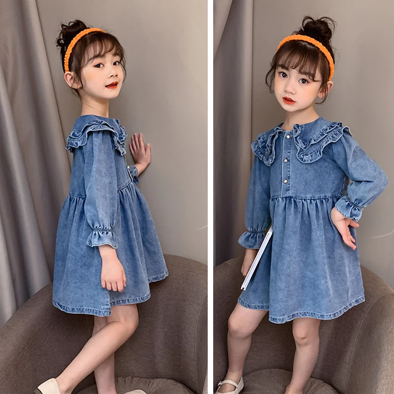 IYEAL Baby Girls Kid Denim Embroidery Peter pan Collar Long Sleeve Dresses Toddler Baby Kids Girls Clothes for 3-12 Years
IYEAL Baby Girls Kid Denim Embroidery Peter pan Collar Long Sleeve Dresses Toddler Baby Kids Girls Clothes for 3-12 Years
