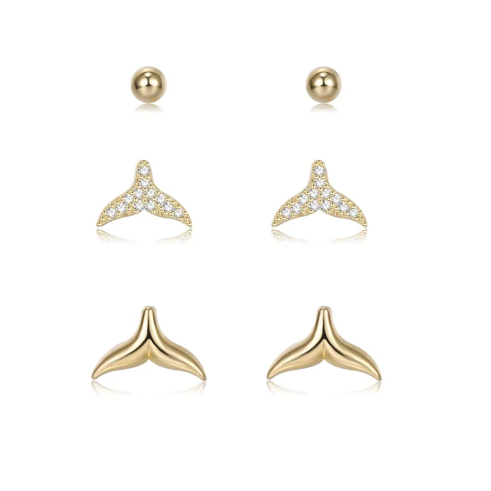 SILVERHOO 925 Sterling Silver For Women Full Clear CZ Fish Tail & Round Tiny Cute Earrings Sets Luxury Gold Stud Earring Jewelry
SILVERHOO 925 Sterling Silver For Women Full Clear CZ Fish Tail & Round Tiny Cute Earrings Sets Luxury Gold Stud Earring Jewelry