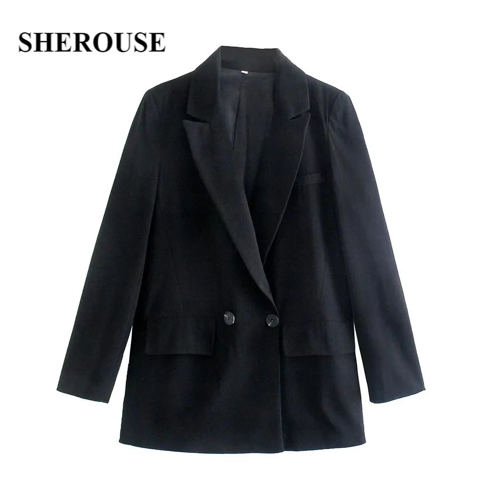 Sherouse Women Fashion Loose Fitting Blazer Long Sleeves Double breasted Elegant Office Lady Suit Casual Woman Jacket Suit
Sherouse Women Fashion Loose Fitting Blazer Long Sleeves Double breasted Elegant Office Lady Suit Casual Woman Jacket Suit