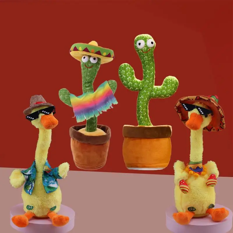 Dancing Duck Cactus Electronic Singing Plush Toy Cartoon Potted Holiday Decoration Gift Ornament For Home Soft Plush Doll Duck
Dancing Duck Cactus Electronic Singing Plush Toy Cartoon Potted Holiday Decoration Gift Ornament For Home Soft Plush Doll Duck