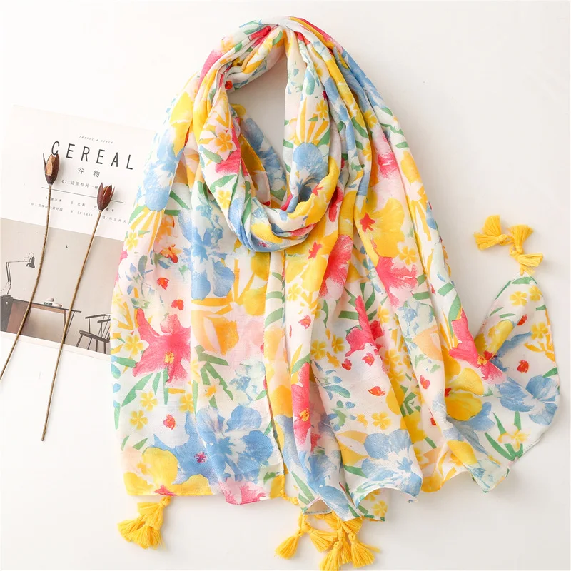VISROVER 2022 Summer Yellow Flower Printing Beach Scarf Women Viscose Hijab Shawl Wrap Tassel Female Designer Bandana Party Gift
VISROVER 2022 Summer Yellow Flower Printing Beach Scarf Women Viscose Hijab Shawl Wrap Tassel Female Designer Bandana Party Gift