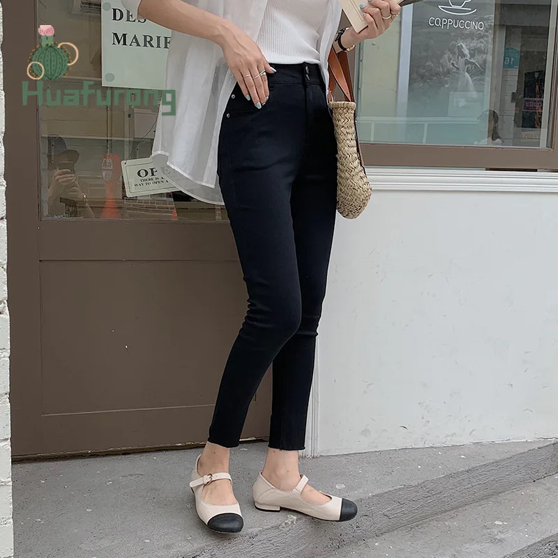 Elastic Waist Black Pencil Pants Women's 2021 Summer New Japan Style Small Feet Pants Thin Nine-point Trousers With Pockets
Elastic Waist Black Pencil Pants Women's 2021 Summer New Japan Style Small Feet Pants Thin Nine-point Trousers With Pockets