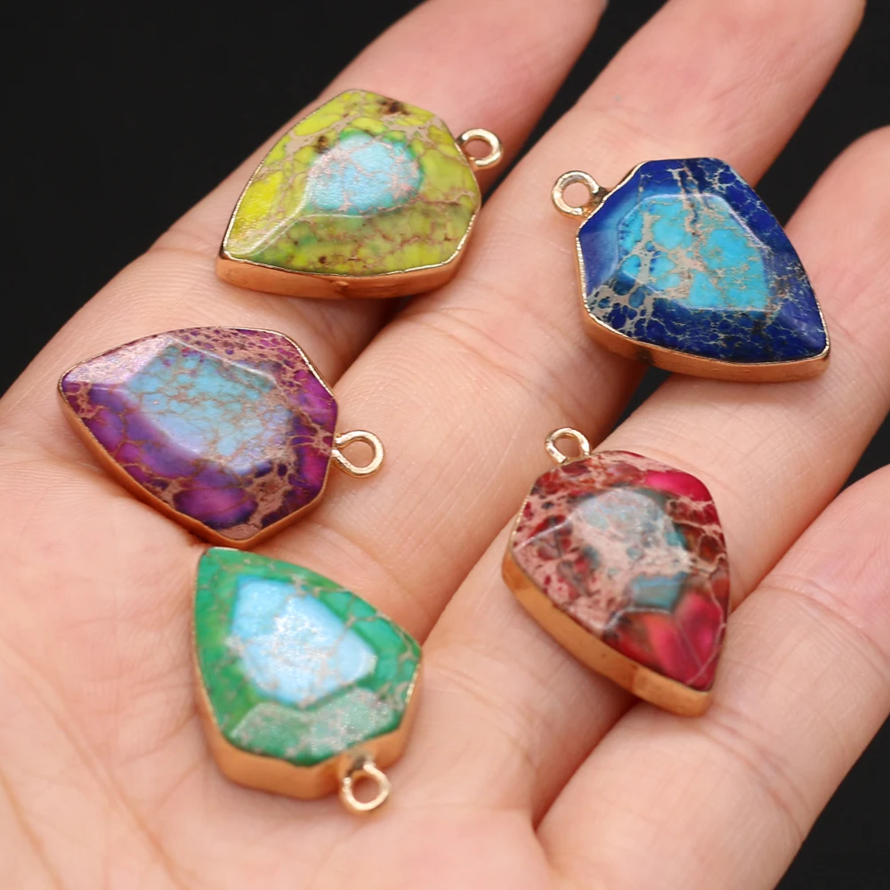 2PC Natural Emperor Stone Pendants Imperial Jasper Triangle Drop Shape Golden Plated Charms Pendant For Jewelry Making Necklace
2PC Natural Emperor Stone Pendants Imperial Jasper Triangle Drop Shape Golden Plated Charms Pendant For Jewelry Making Necklace