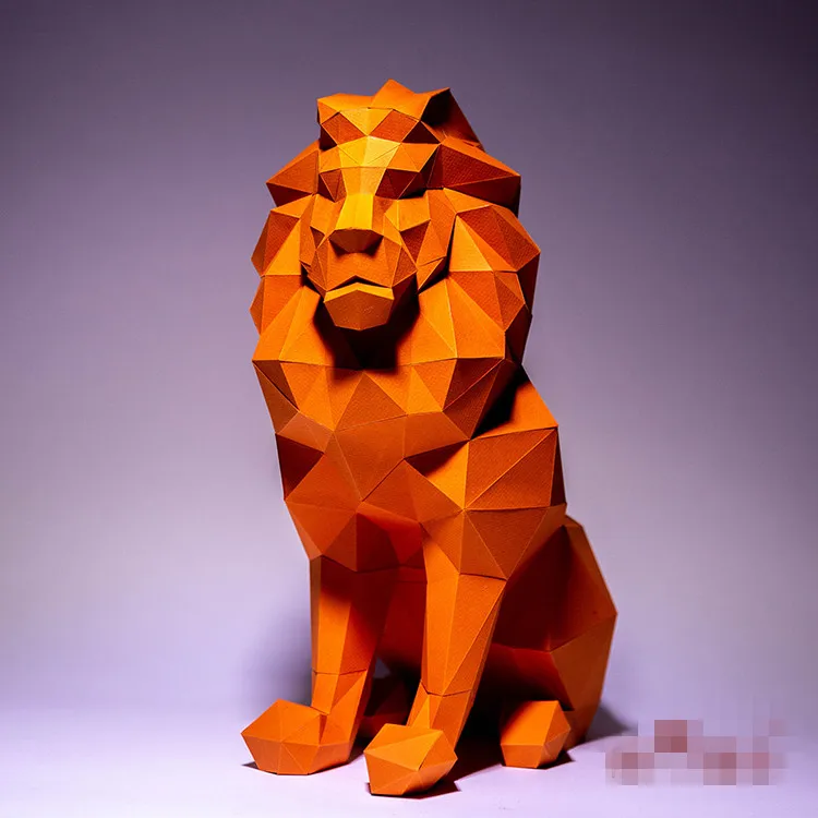 Papercraft 3d модель Лев бумажная стены Животное самолет де papel papier модели для взрослых