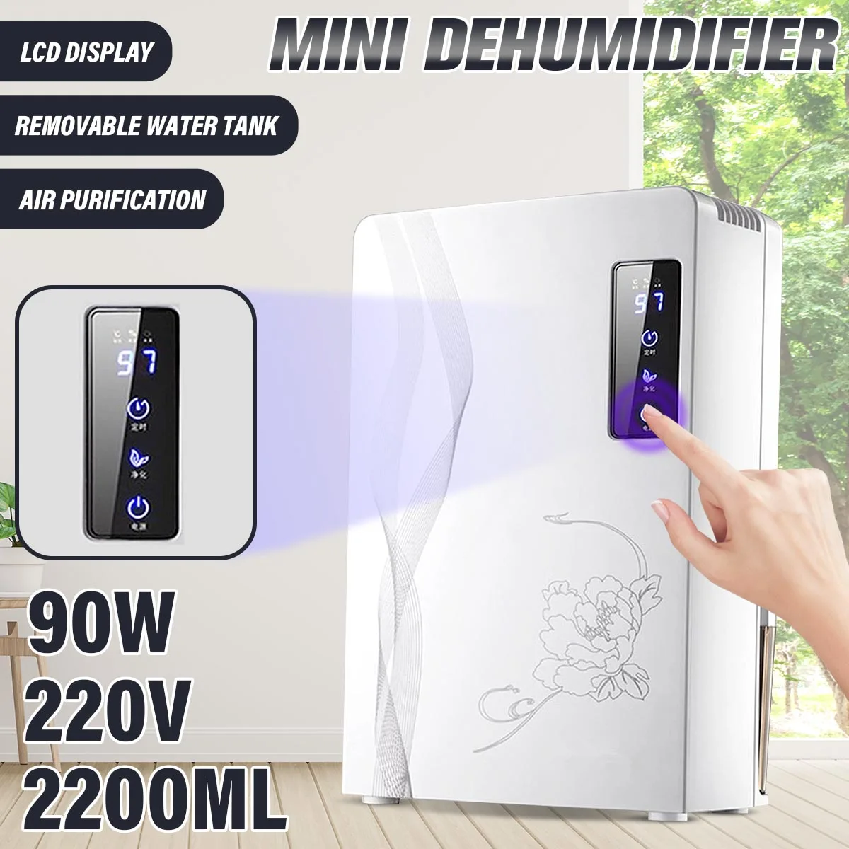 2200ML Home Multifucntion Dehumidifier Electric Air Dryer 24h Timing Smart Touch Desiccant Drying Machine Double Drainage System
2200ML Home Multifucntion Dehumidifier Electric Air Dryer 24h Timing Smart Touch Desiccant Drying Machine Double Drainage System