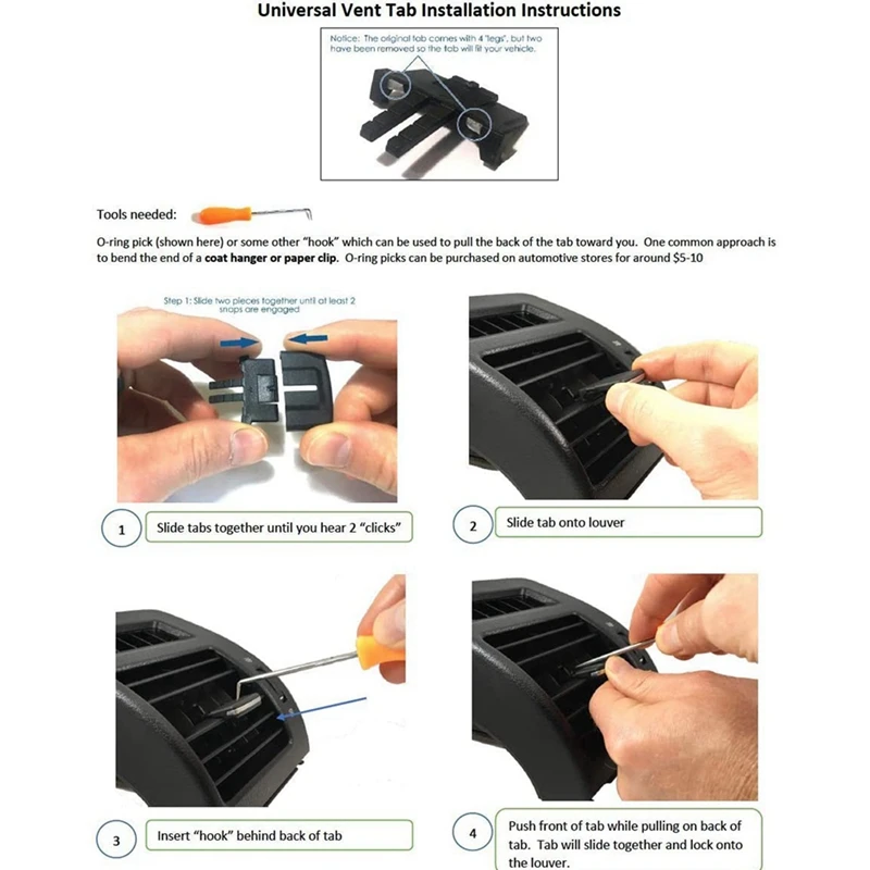 2 Set Car Accessories: 1 Set Front Center Side Air Vent Outlet Tab Clips & 1 Set Air Vent Cover Inner Door Handle Trim
2 Set Car Accessories: 1 Set Front Center Side Air Vent Outlet Tab Clips & 1 Set Air Vent Cover Inner Door Handle Trim