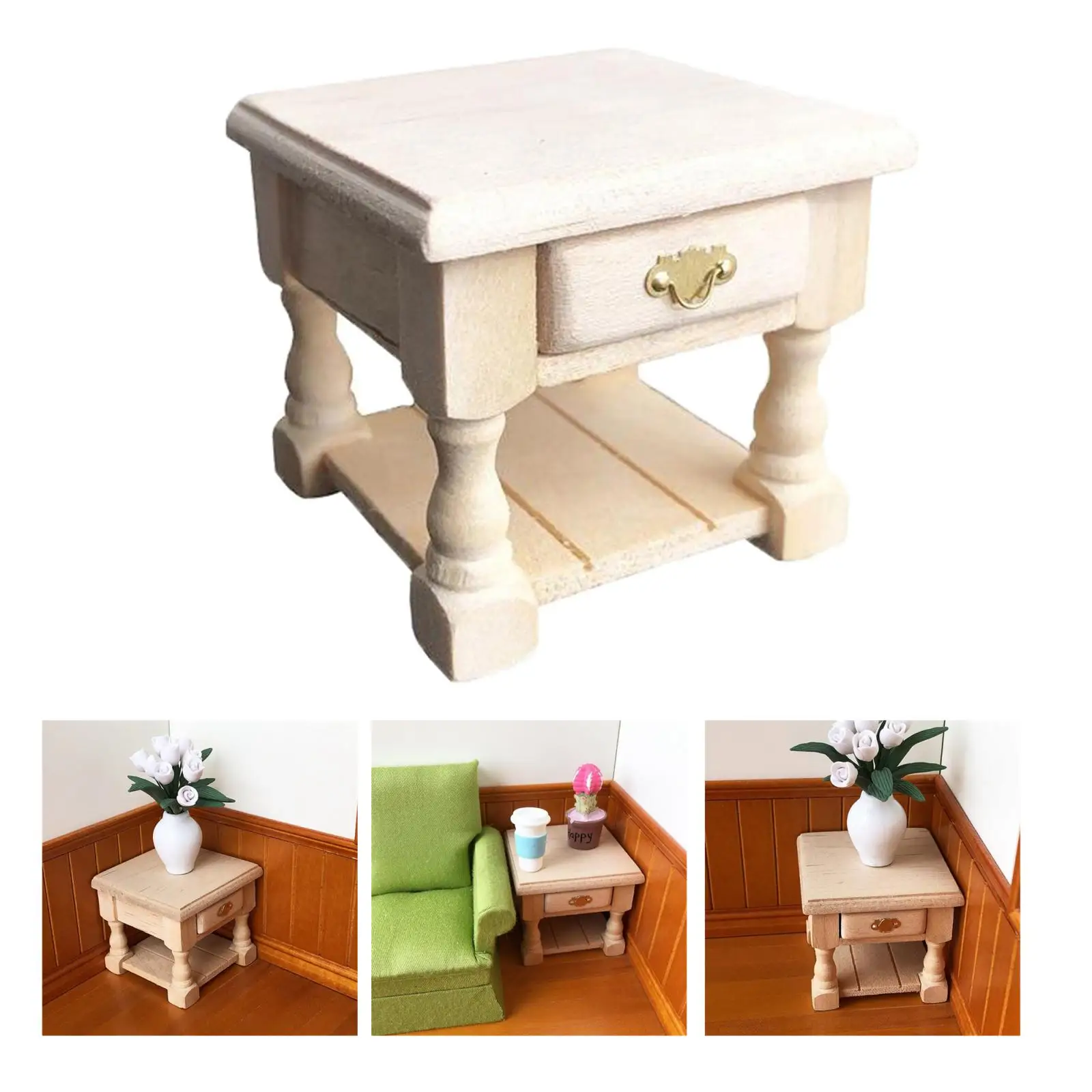 Wooden 1/12 Scale Dolls House Mini End Table Life Scene Fairy Landscape Accessory Toys Gifts for Boys Girls
Wooden 1/12 Scale Dolls House Mini End Table Life Scene Fairy Landscape Accessory Toys Gifts for Boys Girls