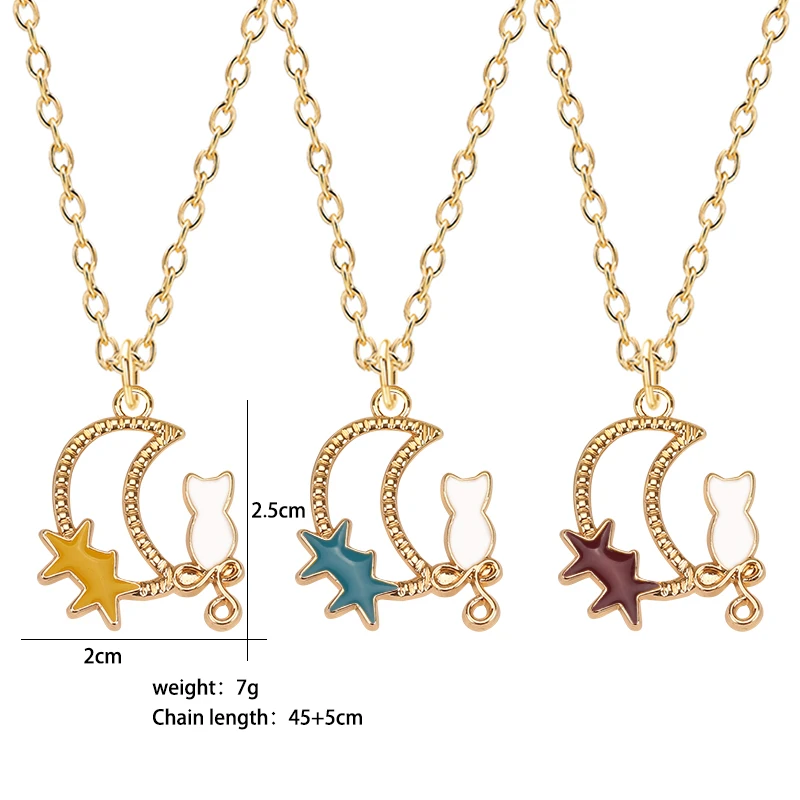 Cute Cartoon Necklace For Women Girls Hollow Moon Star Cat Enamel Lovely Pendant Necklaces Choker Charm Sweet Jewelry Gifts
Cute Cartoon Necklace For Women Girls Hollow Moon Star Cat Enamel Lovely Pendant Necklaces Choker Charm Sweet Jewelry Gifts