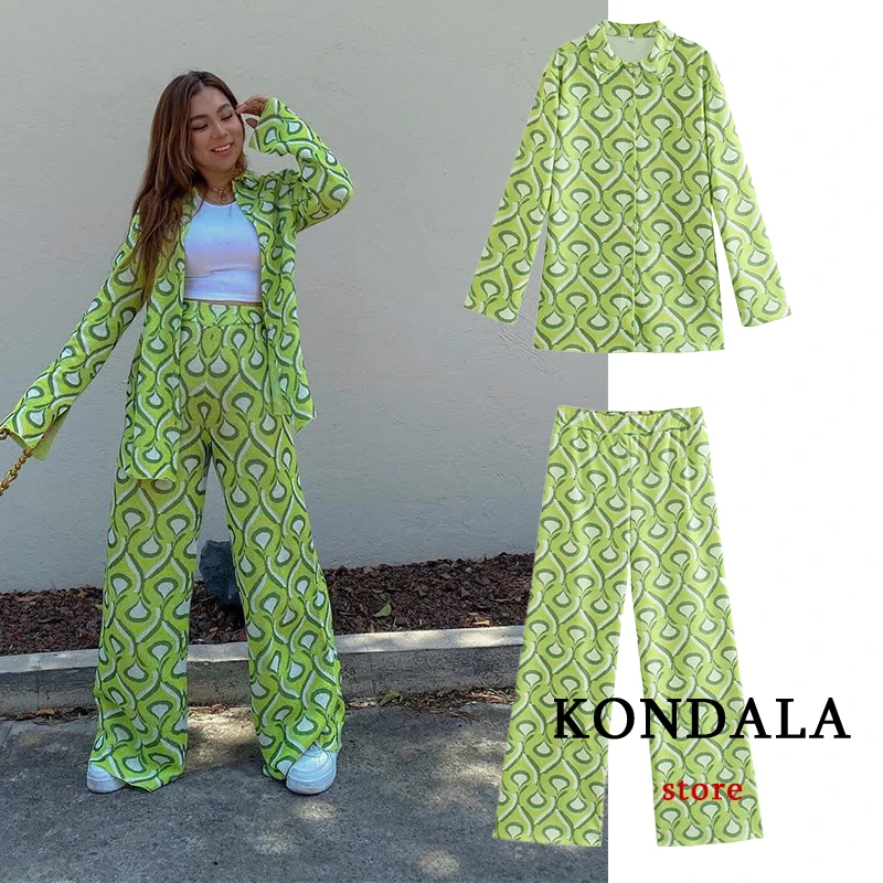 KONDALA Women Chic Green Geometric Print Vintage Pants High Waist Wide Leg Casual Trousers Elegant Stylish Mujer Pants
KONDALA Women Chic Green Geometric Print Vintage Pants High Waist Wide Leg Casual Trousers Elegant Stylish Mujer Pants