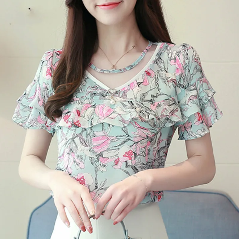 Tops and Blouses Floral V-Neck Flare Sleeve Plus Size 2019 Short Sleeve Chiffon Blouse
Tops and Blouses Floral V-Neck Flare Sleeve Plus Size 2019 Short Sleeve Chiffon Blouse