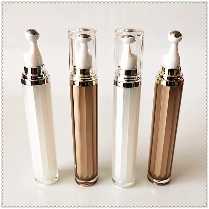 

50pcs 15ml 20ml Acrylic Refillable Eye Cream Roller Bottle with Steel Ball Serum Lotion Essential Oil Cosmetic Storage Container