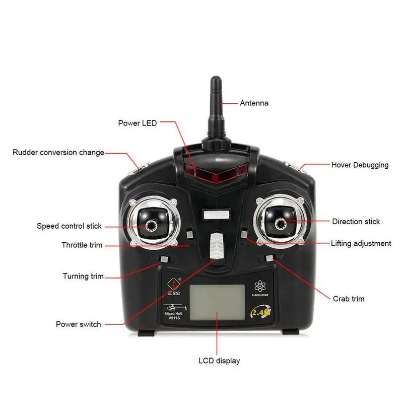 WLtoys V911S 2.4G 4CH 6-Aixs Gyroscope Flybarless RC Helicopter RTF Model Toys With 3.7V 250MAh Lipo Battery
WLtoys V911S 2.4G 4CH 6-Aixs Gyroscope Flybarless RC Helicopter RTF Model Toys With 3.7V 250MAh Lipo Battery