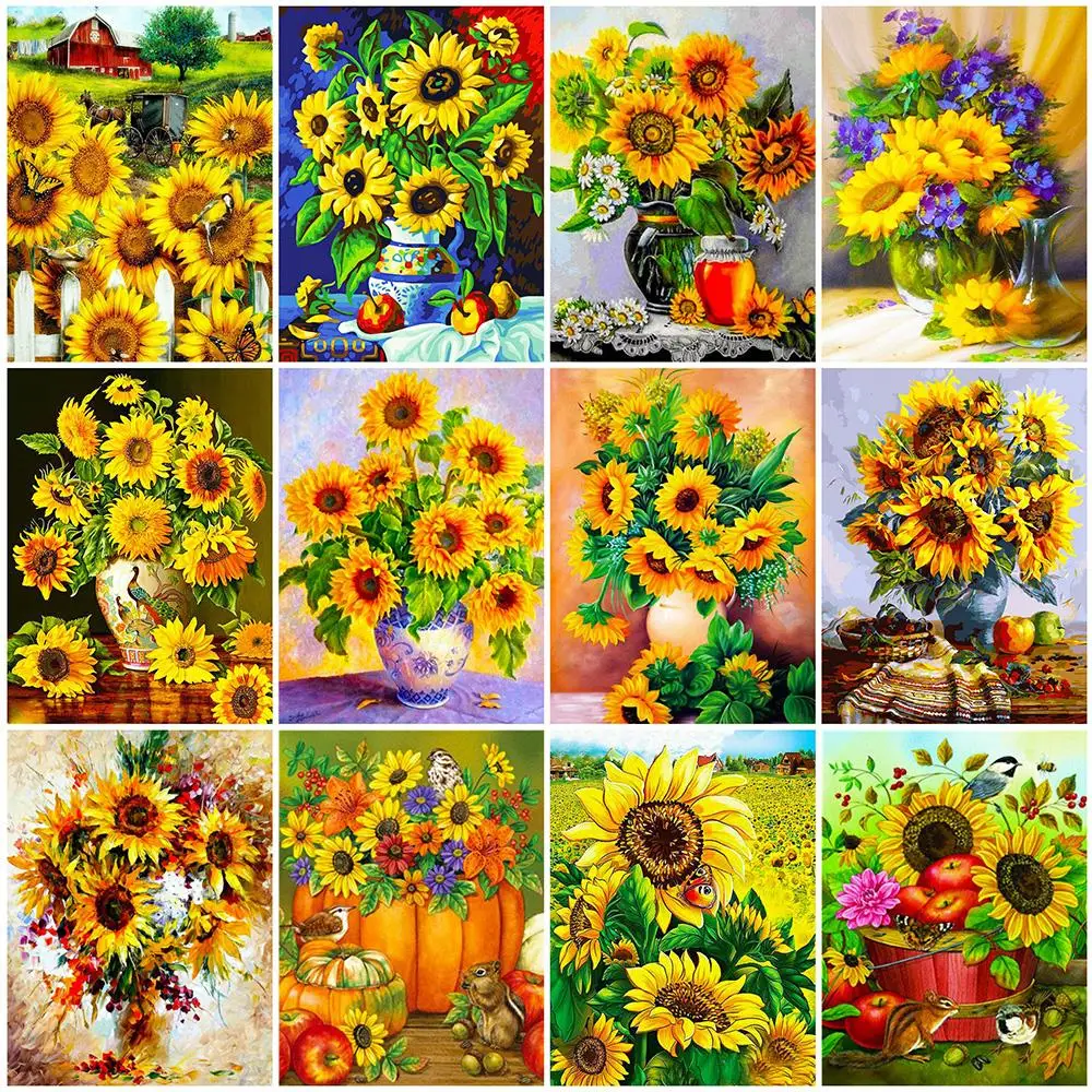 5D Round Diamond Embroidery Sunflowers Cross Stitch 5D Diamond Painting Flower Full Square Rhinestones Mosaic Home Decoration
5D Round Diamond Embroidery Sunflowers Cross Stitch 5D Diamond Painting Flower Full Square Rhinestones Mosaic Home Decoration