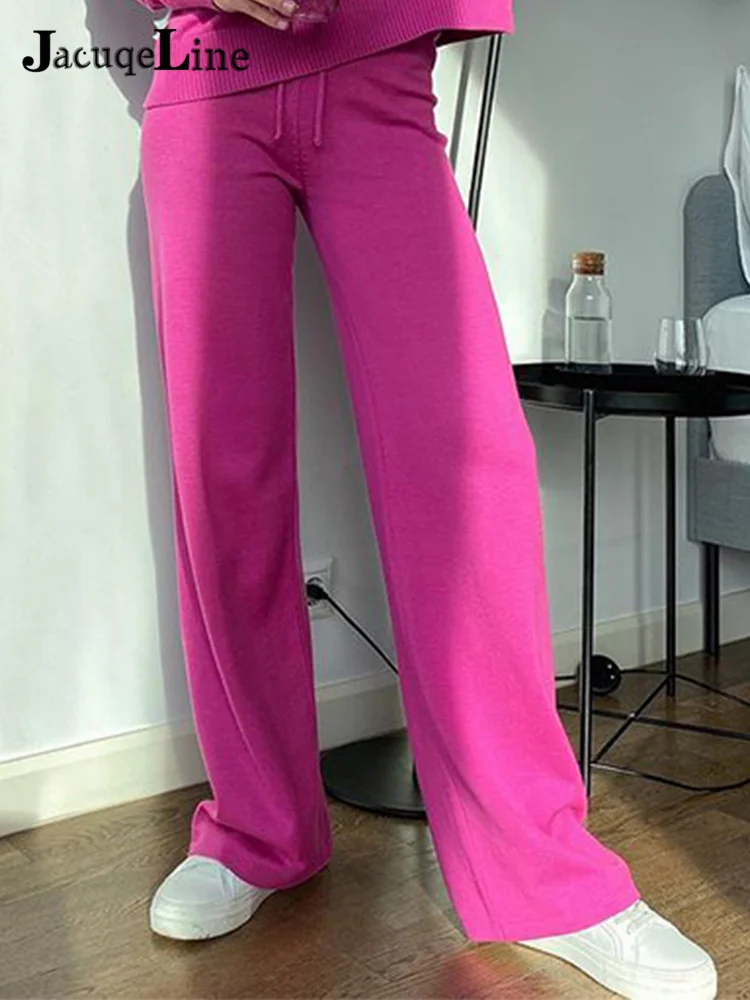 Jacuqeline 2021 Casual Knitted Pants High Waisted Wide Leg Pants Women's Clothing Sweater Tracksuit Autumn Winter Long Trousers
Jacuqeline 2021 Casual Knitted Pants High Waisted Wide Leg Pants Women's Clothing Sweater Tracksuit Autumn Winter Long Trousers