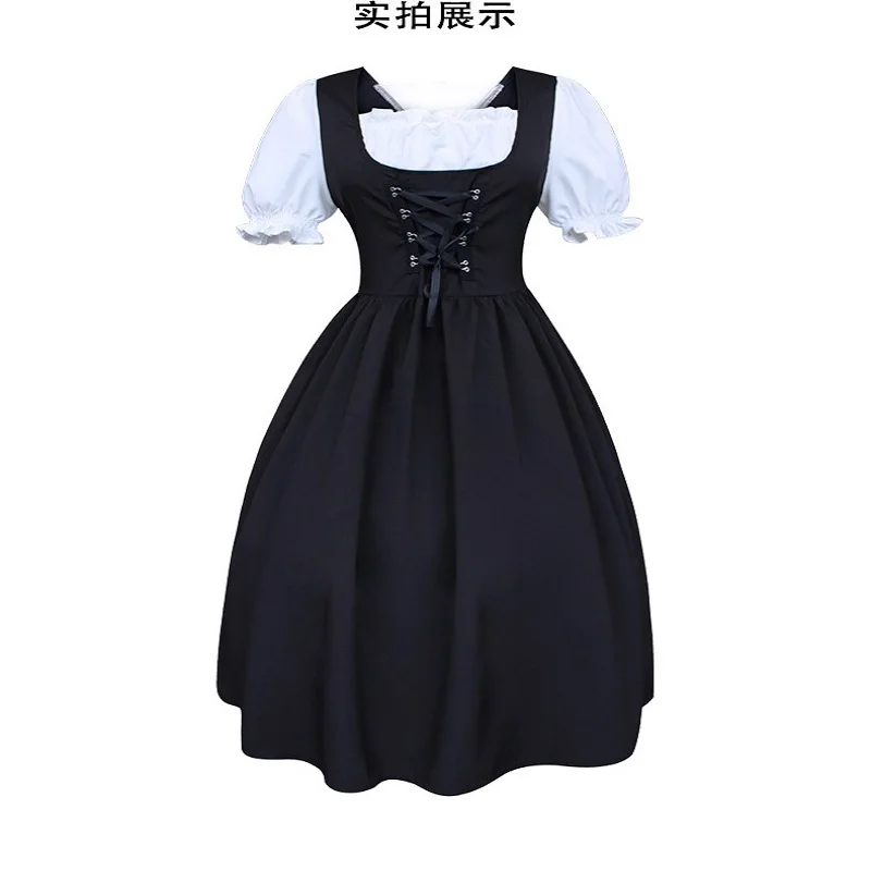 Women Medieval Costume Dress Short Sleeve Doll Collar Retro Maid Dress Cute French Maid Outfit Cosplay Party Festival Dresses
Women Medieval Costume Dress Short Sleeve Doll Collar Retro Maid Dress Cute French Maid Outfit Cosplay Party Festival Dresses