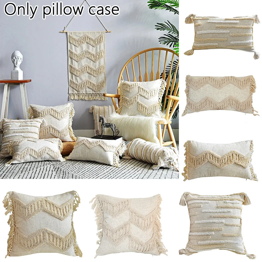 Boho Style Cushion Cover Pillow Cover Cotton Linen Tufted Using Tufting Process There Is A Sense Of Three-dimensional Tassles
Boho Style Cushion Cover Pillow Cover Cotton Linen Tufted Using Tufting Process There Is A Sense Of Three-dimensional Tassles