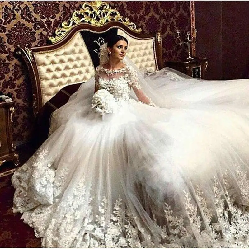 Romantic Victorian Wedding Dresses Scoop Vintage Long Sleeves Arabic Muslim Islamic Wedding Gowns Lace Appliques Bridal Dress
Romantic Victorian Wedding Dresses Scoop Vintage Long Sleeves Arabic Muslim Islamic Wedding Gowns Lace Appliques Bridal Dress