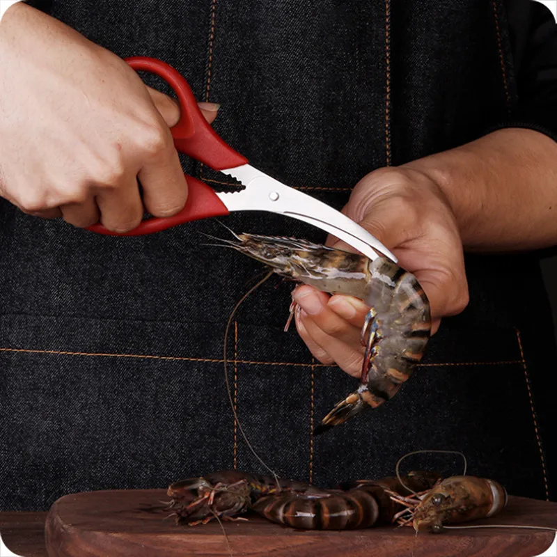 Sharp curved design lobster peeling shrimp scissors kitchen cutter shears seafood tool set knife for cleaning fish cooking tools
Sharp curved design lobster peeling shrimp scissors kitchen cutter shears seafood tool set knife for cleaning fish cooking tools