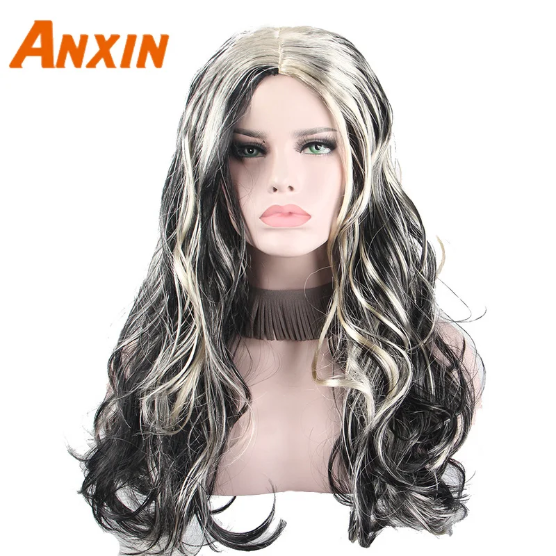 Anxin Black And White synthetic Cosplay Wig Anime Holiday Party Dress up Wavy Hair Costume Cartoon Role Wigs For Women Girls
Anxin Black And White synthetic Cosplay Wig Anime Holiday Party Dress up Wavy Hair Costume Cartoon Role Wigs For Women Girls