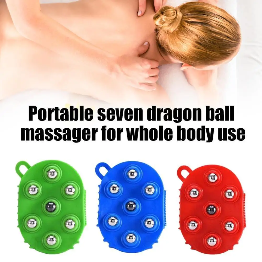 

Перчатка для массажа тела с 7 шариками, роликовый мяч, Антицеллюлитный снятие мышечной боли, расслабляющий массажер для шеи, плеч, ягодиц, за...