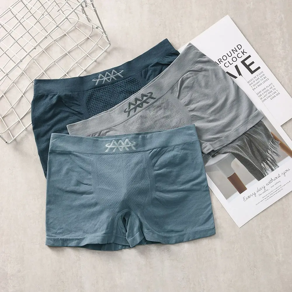 

2021 New Elastic Comfort Underpants Sweat Absorption Middle Waist Male Shorts Men Panties Boxers Hive Underwear