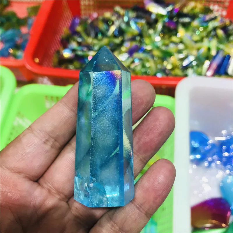 Natural Angel Aura Titanium Coated Quartz Crystal Wand Point Electroplated Crystal Obelisk Healing Crystal Home Decoration
Natural Angel Aura Titanium Coated Quartz Crystal Wand Point Electroplated Crystal Obelisk Healing Crystal Home Decoration