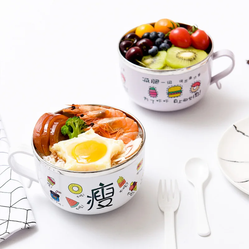 Stainless Steel Instant Noodle Bowl Cartoon Pattern Insulated Lunch Box Kitchen Rice Noodle Food Fruit Freshness Ramen Soup Bowl
Stainless Steel Instant Noodle Bowl Cartoon Pattern Insulated Lunch Box Kitchen Rice Noodle Food Fruit Freshness Ramen Soup Bowl