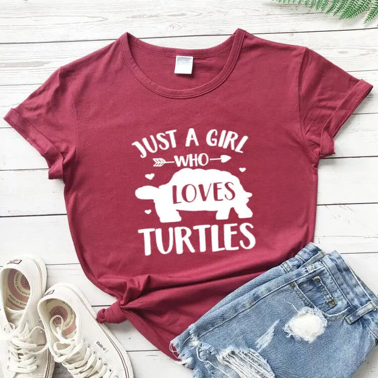 100% Cotton Women T Shirt A Girl Who Loves Turtles Printed Tshirt Ladies Short Sleeve Tee Shirt Women Female Tops Clothes Mujer
100% Cotton Women T Shirt A Girl Who Loves Turtles Printed Tshirt Ladies Short Sleeve Tee Shirt Women Female Tops Clothes Mujer