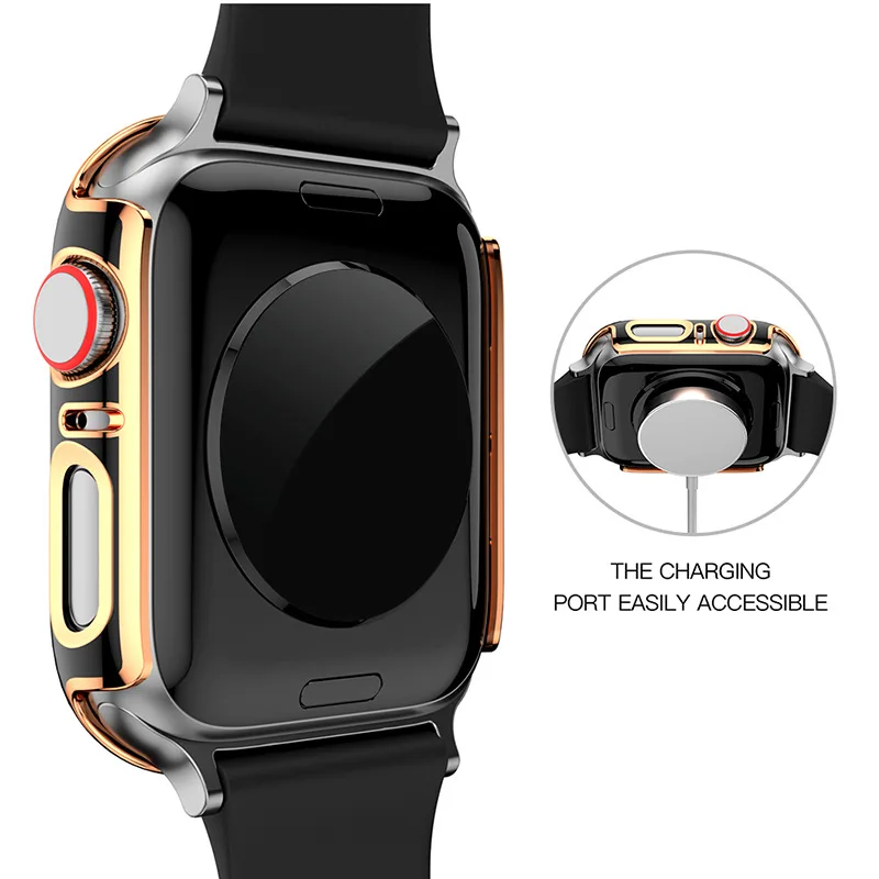 360 Glass PC Protector Case For Apple Watch serie SE 6 5 4 44mm 40mm bumper Screen Protector+cover for iwatch 3 2 1 42mm 38mm