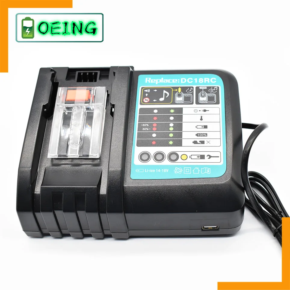 DC18RCT Li-ion Battery Charger for Makita Charger 18V 14.4V BL1830 Bl1430 DC18RC DC18RA Power tool 3A Charging Current EU plug 
DC18RCT Li-ion Battery Charger for Makita Charger 18V 14.4V BL1830 Bl1430 DC18RC DC18RA Power tool 3A Charging Current EU plug
