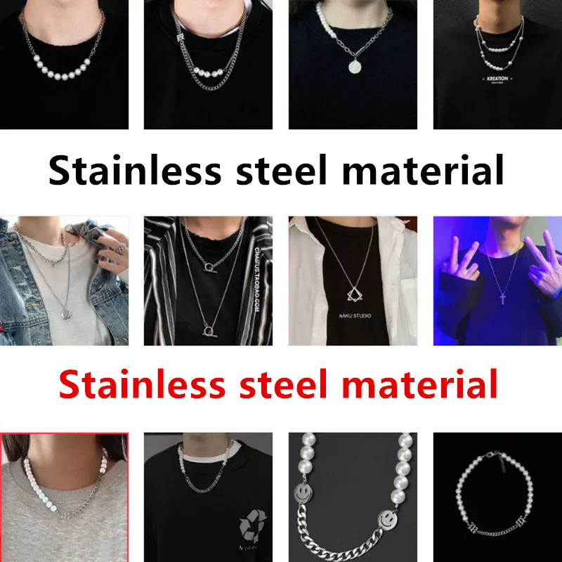 HANGZHI 2021 NEW Hip-hop necklace men and women trend personality simple stainless steel pearl double clavicle chain
HANGZHI 2021 NEW Hip-hop necklace men and women trend personality simple stainless steel pearl double clavicle chain