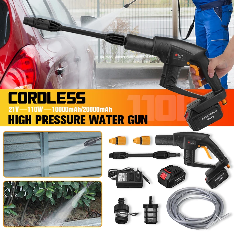 20000mAh 21V Wireless High Pressure Car Washer Rechargeable Lithium Battery Auto Spray Water Car Cleaning Gun Handheld Cleaner
20000mAh 21V Wireless High Pressure Car Washer Rechargeable Lithium Battery Auto Spray Water Car Cleaning Gun Handheld Cleaner