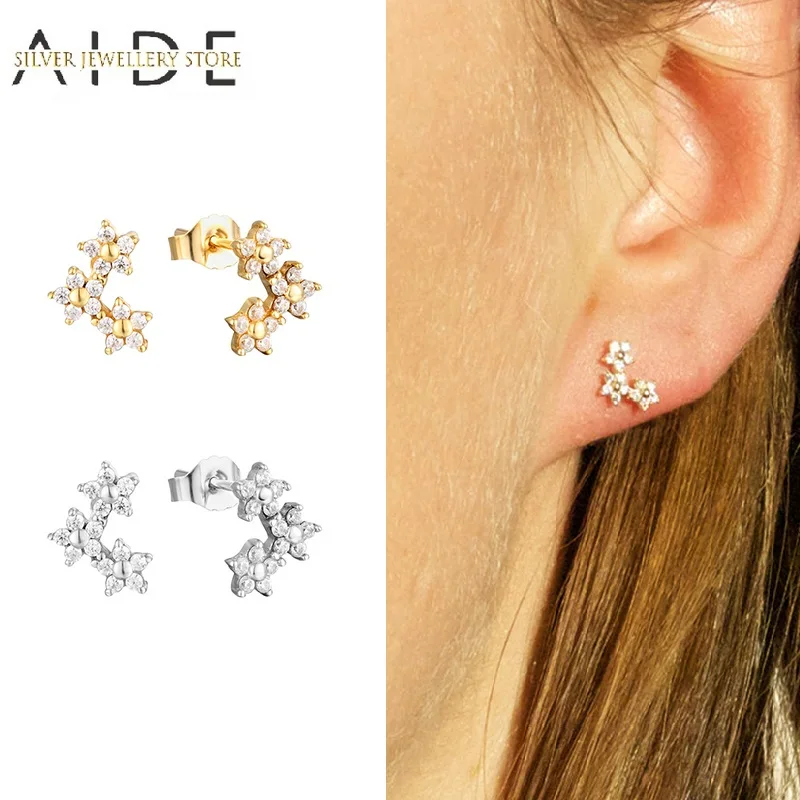 AIDE Luxurious Zircon Star Stud Earrings For Women Geometric Flower Piercing 925 Sterling Silver Earings Fine Jewelry brincos
AIDE Luxurious Zircon Star Stud Earrings For Women Geometric Flower Piercing 925 Sterling Silver Earings Fine Jewelry brincos