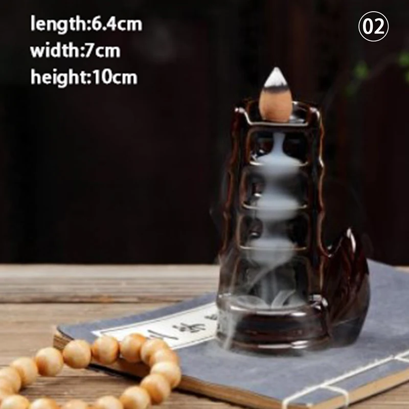 1Pc Durable Backflow Incense Burner Waterfall Ceramic Smoke Censer Handicraft Home Decor | Дом и сад