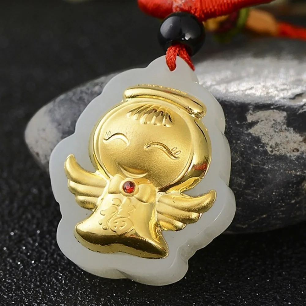 Изысканный натуральный нефрит с подвеской Ангела из желтого золота 24 карата/лучший подарок
Изысканный натуральный нефрит с подвеской Ангела из желтого золота 24 карата/лучший подарок