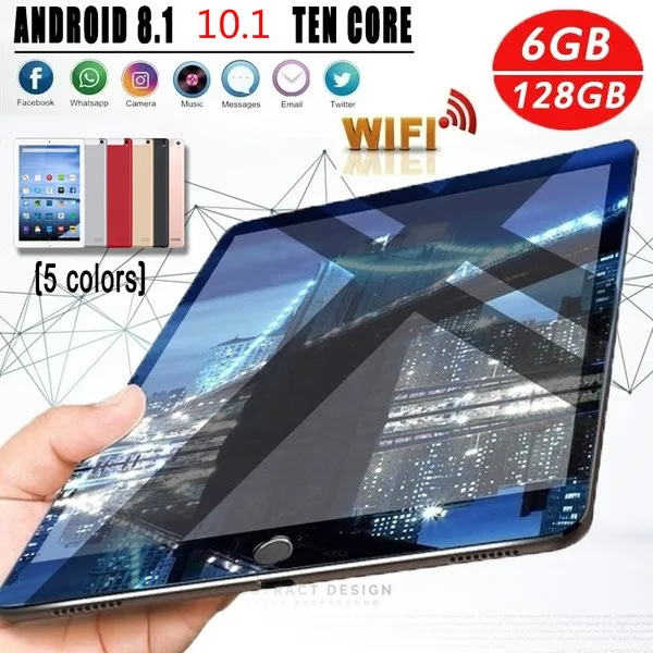 New WiFi Tablet PC 10.1 Inch 6G+128GB Ten Core 4G Network Android 9.0 1280*800 IPS Screen Dual SIM Dual Camera Rear 5.0 MP
New WiFi Tablet PC 10.1 Inch 6G+128GB Ten Core 4G Network Android 9.0 1280*800 IPS Screen Dual SIM Dual Camera Rear 5.0 MP
