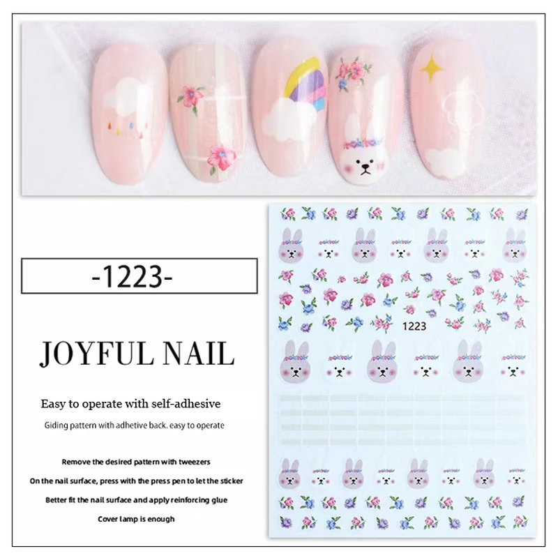 10PCS Rainbow Bunny Cherry Flower Nail Sticker 3D Transfer Adhesive Self-adhesive Decorative Slider Applique Fitting Sticker
10PCS Rainbow Bunny Cherry Flower Nail Sticker 3D Transfer Adhesive Self-adhesive Decorative Slider Applique Fitting Sticker