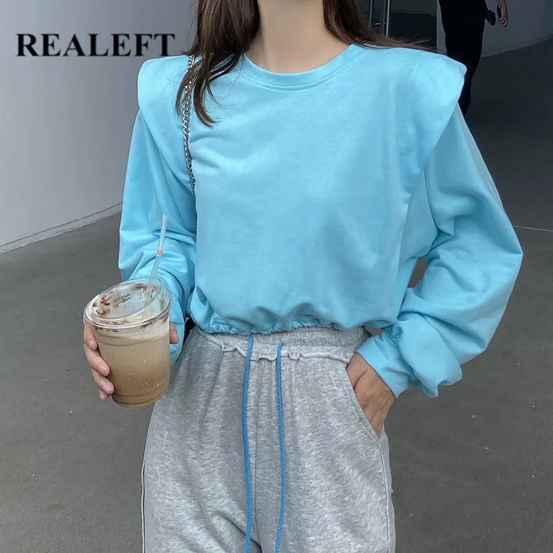 REALEFT 2021 New Autumn Casual Women's Sweatshirts Long Sleeve O-Neck Loose Pullovers Ladies Female Ruffles Short Style Tops
REALEFT 2021 New Autumn Casual Women's Sweatshirts Long Sleeve O-Neck Loose Pullovers Ladies Female Ruffles Short Style Tops