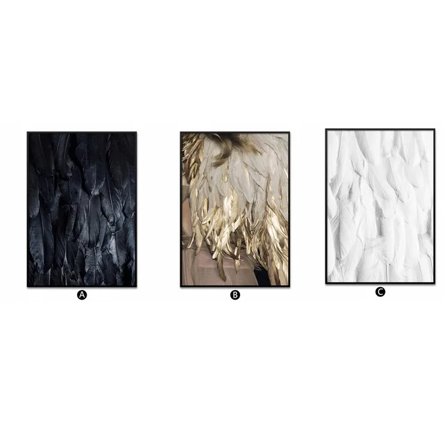 Abstract Golden Black White Feather Wall Art Poster Nordic Canvas Paintings Glowing Exquisite Art For Home Living Room Decor
Abstract Golden Black White Feather Wall Art Poster Nordic Canvas Paintings Glowing Exquisite Art For Home Living Room Decor