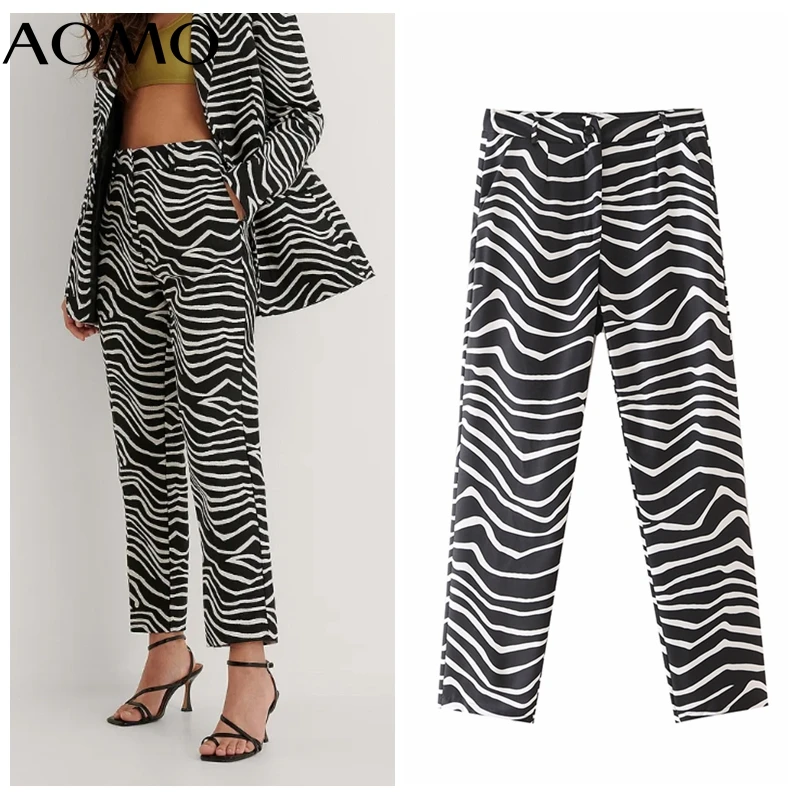 AOMO 2021 Fashion Women Zebra Suit Pants Trousers Pockets Office Lady Elegant Pants Pantalon DA134A
AOMO 2021 Fashion Women Zebra Suit Pants Trousers Pockets Office Lady Elegant Pants Pantalon DA134A