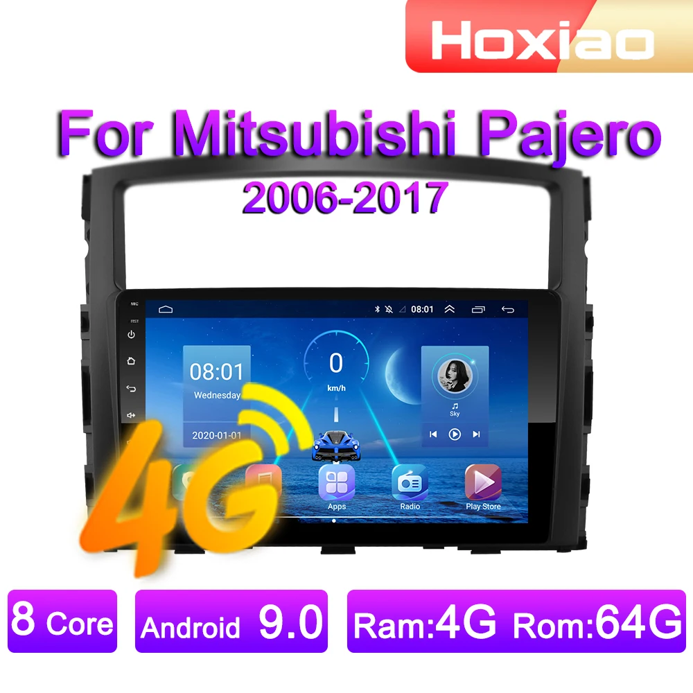Автомагнитола 2 DIN мультимедийный видеоплеер с 4 G Android 9 GPS навигацией для Mitsubishi Pajero