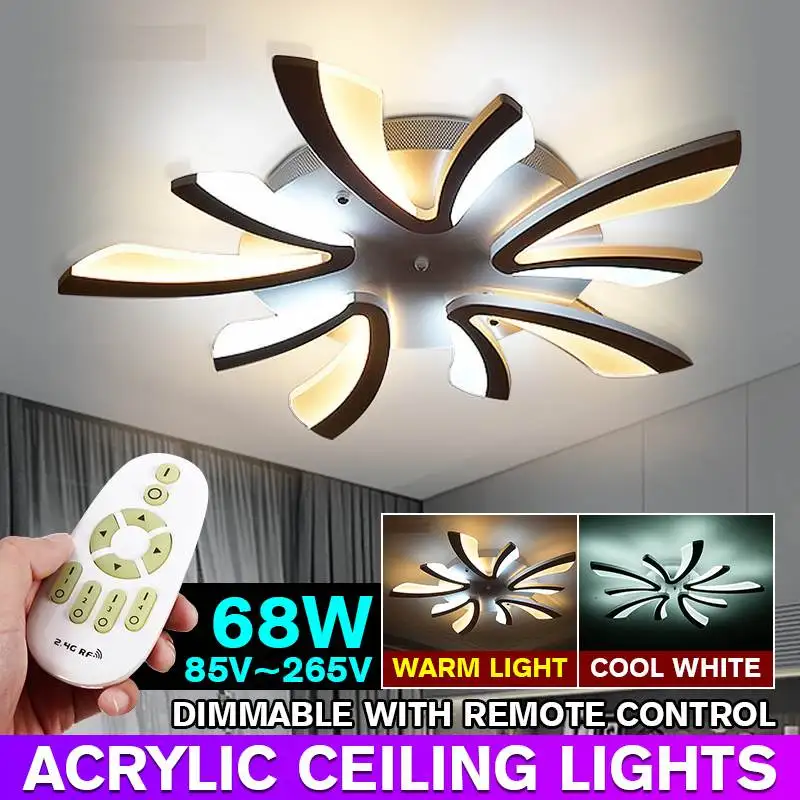 68W Modern Acrylic Ceiling Light LED Ceiling Lamp For Living Room Bedroom Remote Dimmable Home Indoor Lighting Cool/Warm White
68W Modern Acrylic Ceiling Light LED Ceiling Lamp For Living Room Bedroom Remote Dimmable Home Indoor Lighting Cool/Warm White