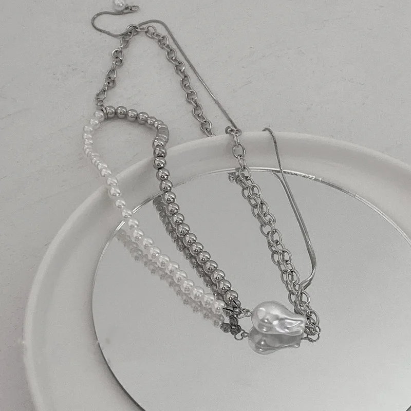 Origin Summer Hyperbole Irregular Pearl Double Layer Chokers Necklace for Women Girls Asymmetry Chunky Chain Necklace Jewelry
Origin Summer Hyperbole Irregular Pearl Double Layer Chokers Necklace for Women Girls Asymmetry Chunky Chain Necklace Jewelry