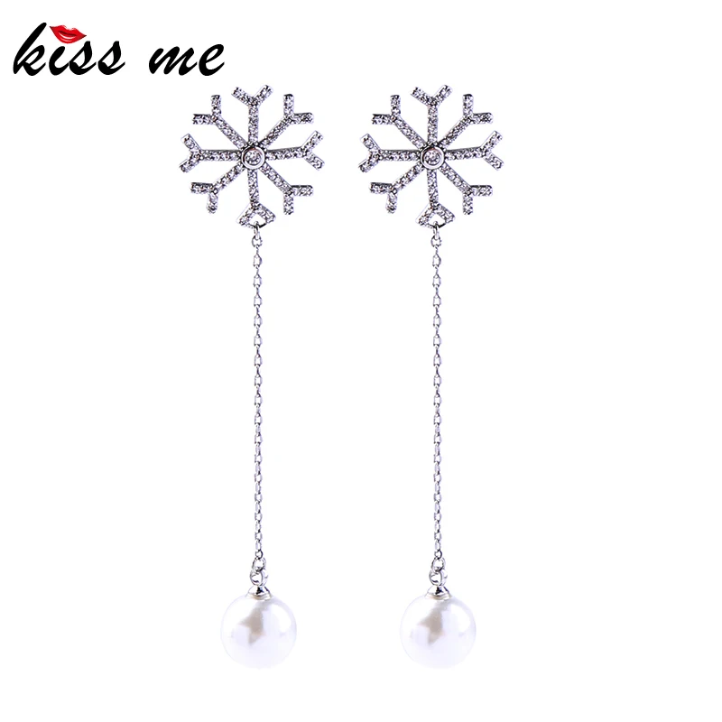 kissme Exquisite Zircon Snowflake Glass Pearl White Gold Color Brass Dangle Earrings For Women Gifts Fashion Jewelry Accessories 
kissme Exquisite Zircon Snowflake Glass Pearl White Gold Color Brass Dangle Earrings For Women Gifts Fashion Jewelry Accessories