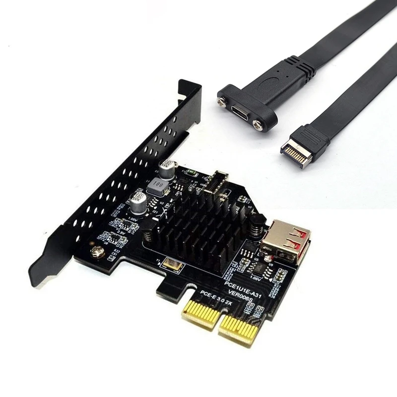 PCI-E 2X to USB 3.1 Type E Front Panel Socket Adapter Card Express for Motherboard
PCI-E 2X to USB 3.1 Type E Front Panel Socket Adapter Card Express for Motherboard