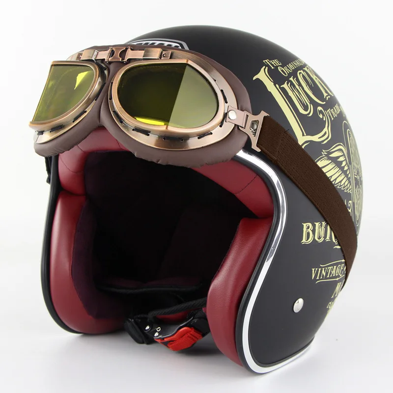 Motorcycle helmet retro men and women riding summer half helmet safety helmet goggle suit protective helmet
Motorcycle helmet retro men and women riding summer half helmet safety helmet goggle suit protective helmet