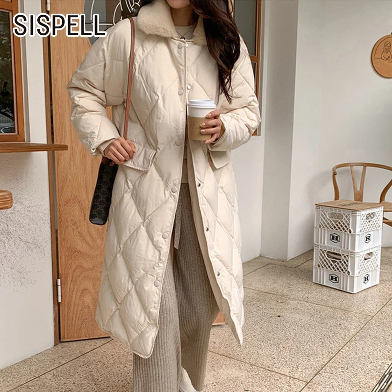 SISPELL Patchwork Fur Collar For Female Cotton Jacket Lapel Collar Long Sleeve Loose Long Women's Casual Coat Winter Fashion New
SISPELL Patchwork Fur Collar For Female Cotton Jacket Lapel Collar Long Sleeve Loose Long Women's Casual Coat Winter Fashion New